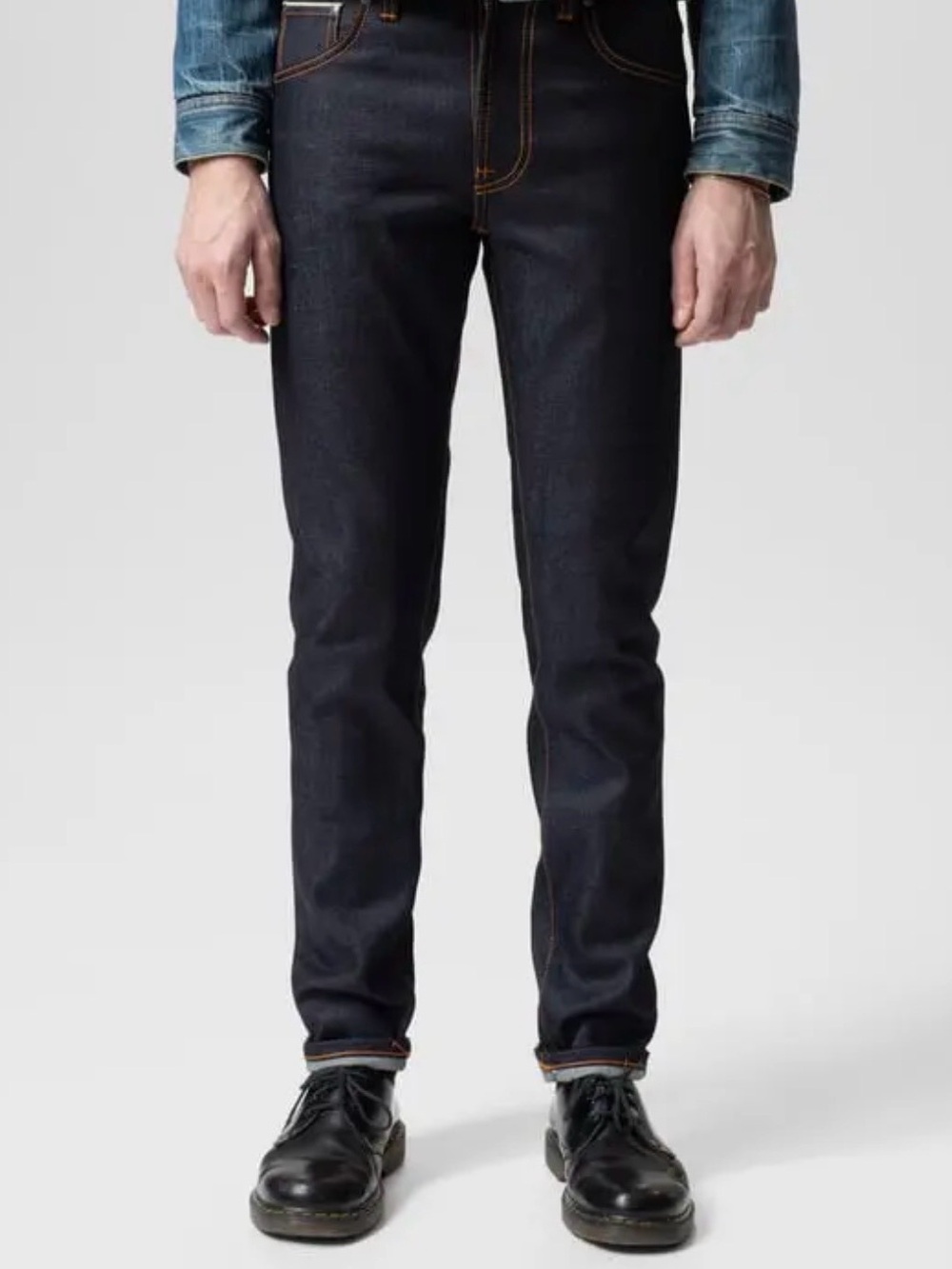 Nudie Jeans Lean Dean Dark Selvage Organic Selvedge Denim Jeans 30
